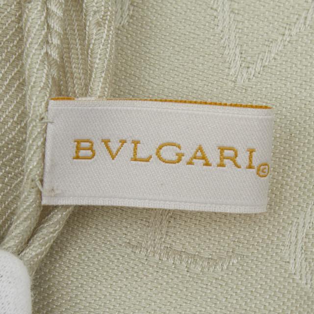 ブルガリ ロゴマニア ストール グレージュ ベージュ系 シルク ウール レディース BVLGARI 【中古】_2