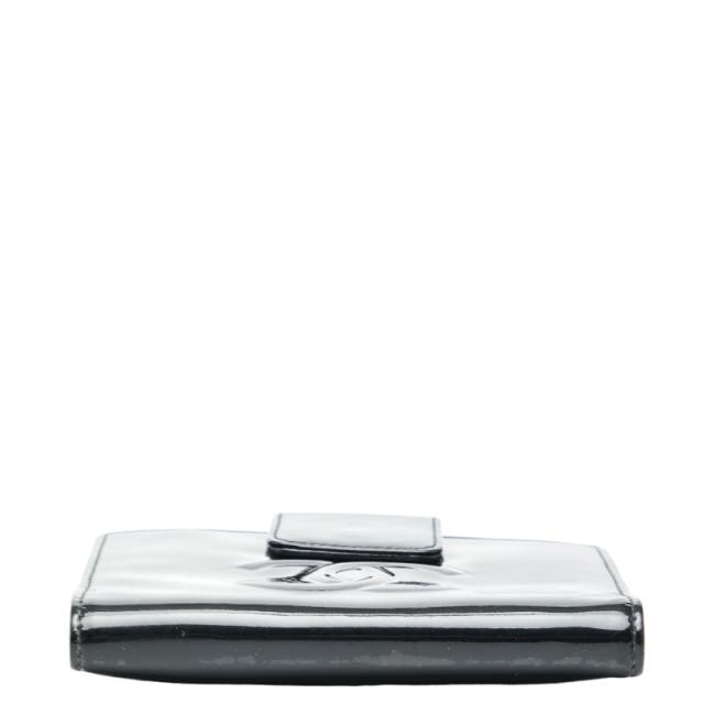 シャネル ココマーク カメリア 二つ折り財布 ブラック マルチカラー パテントレザー レディース CHANEL 【中古】_2