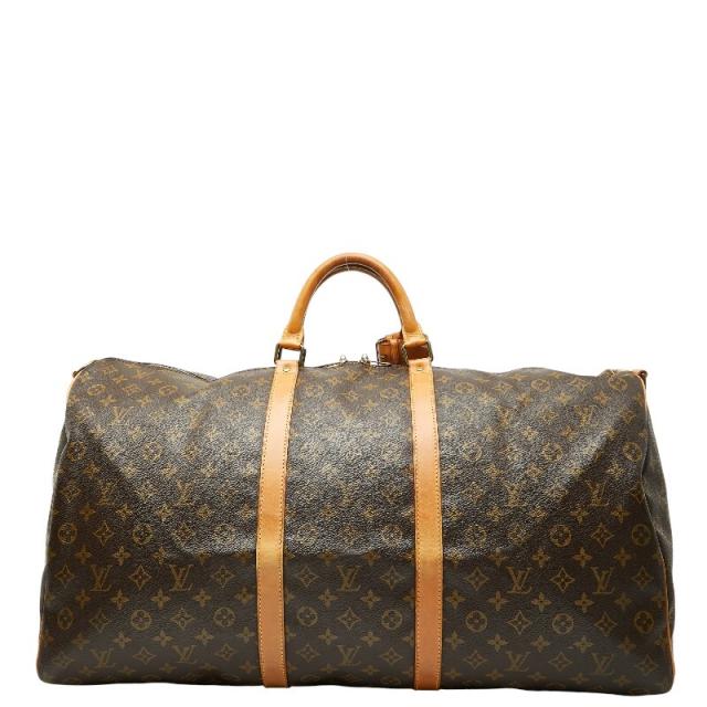 ルイ ヴィトン モノグラム キーポル バンドリエール60 ボストンバッグ ショルダー 2WAY M41412 ブラウン レザー LOUIS VUITTON 【中古】