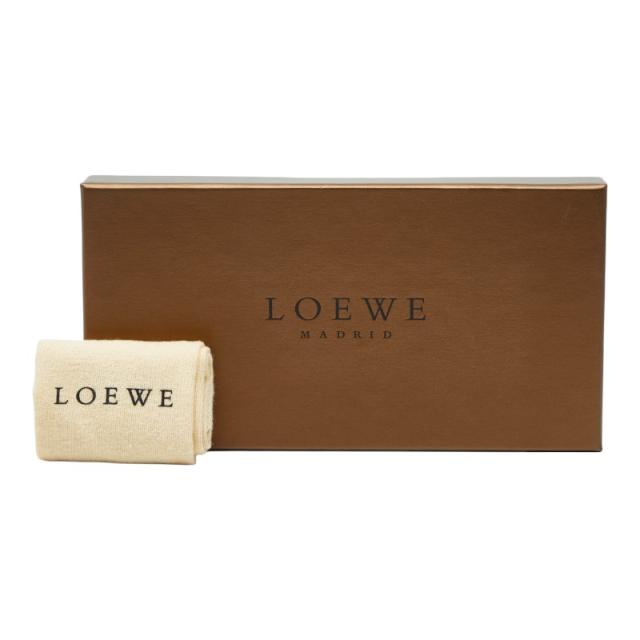 ロエベ アナグラム ペンケース レッド ブラウン スウェード レザー レディース LOEWE 【中古】_6