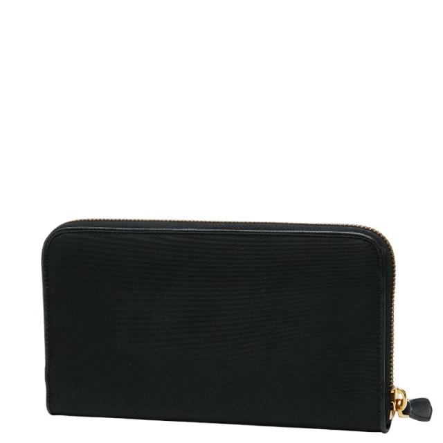 PRADA プラダ ラウンドファスナー 長財布 ナイロン ブラック ロゴ 