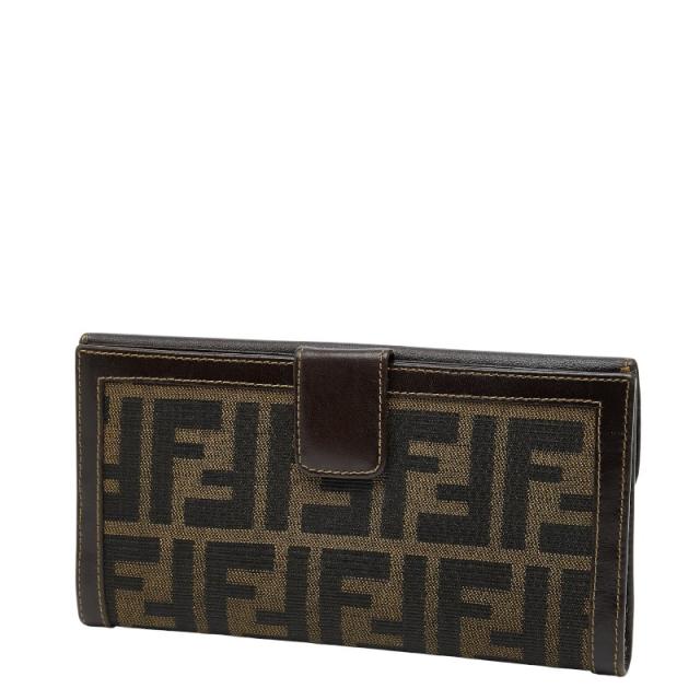 フェンディ ズッカ 長財布 2804 01339 088 ブラウン キャンバス レザー レディース FENDI 【中古】_1
