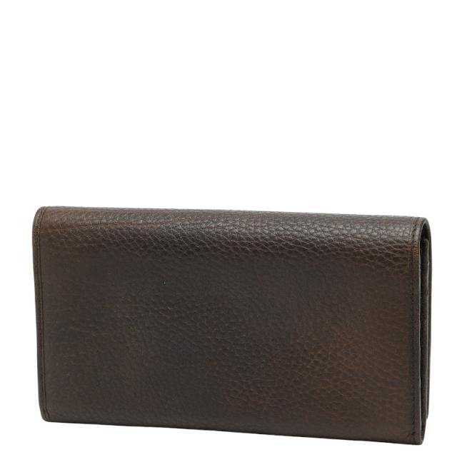 グッチ 長財布 338608 ブラウン レザー レディース GUCCI 【中古