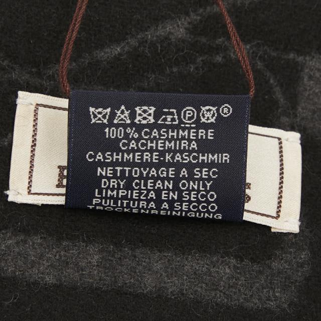 エルメス クリック セ ヌエ マフラー ブラック グレー カシミヤ メンズ HERMES 【中古】_5