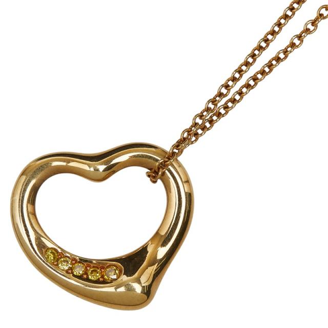 ティファニー オープンハート ネックレス ゴールド イエロー K18YG イエローゴールド レディース TIFFANY&amp;Co. 【中古】