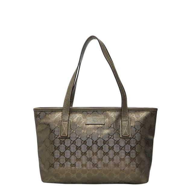 グッチ GGインプリメ ハンドバッグ トートバッグ 211138 ゴールド PVC レザー レディース GUCCI 【中古】