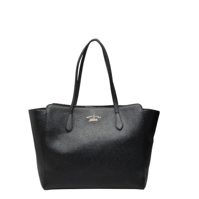 グッチ スウィング トートバッグ ショルダーバッグ 354397 ブラック レザー レディース GUCCI 【中古】