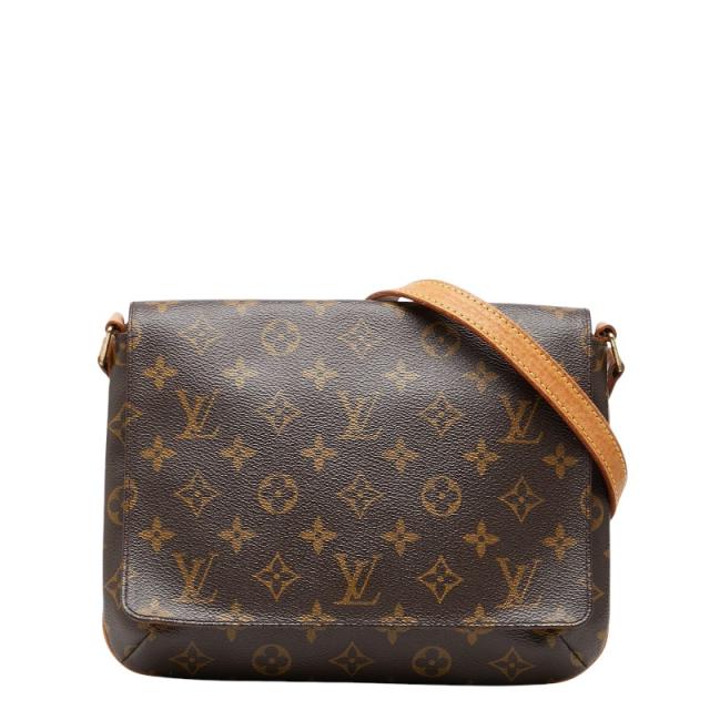 ルイ ヴィトン モノグラム ミュゼット タンゴ ショート 斜め掛け ショルダーバッグ M51257 ブラウン PVC レザー LOUIS VUITTON 【中古】