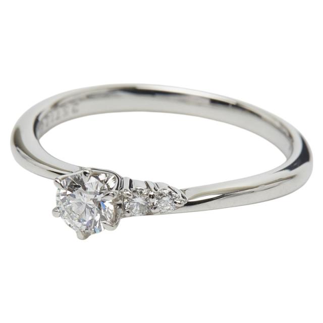 ラザール Pt950 プラチナ ダイヤ0.21ct ダイヤ0.03ct エンゲージリング トンプソン リング 指輪 レディース LAZARE  9号 中古_1