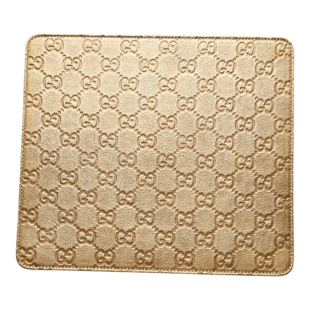 GUCCI グッチシマ GG ロゴ マウスパッド レザー ゴールド PC小物 グッチ グッチシマ GG ロゴ マウスパッド パソコン PC小物 インテリア