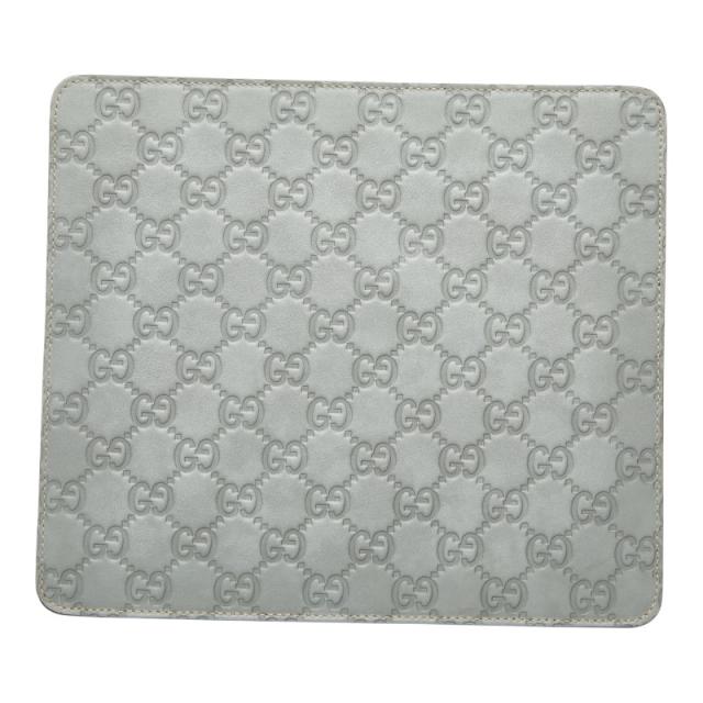 グッチ グッチシマ GG ロゴ マウスパッド パソコン PC小物 インテリア 雑貨 グレー レザー レディース GUCCI 【中古】 7,050円