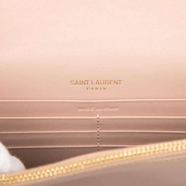 サンローラン YSLロゴ チェーン ウォレット ショルダーバッグ ピンク レザー レディース SAINT LAURENT 【中古】_4