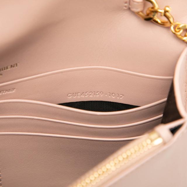 サンローラン YSLロゴ チェーン ウォレット ショルダーバッグ ピンク レザー レディース SAINT LAURENT 【中古】_5
