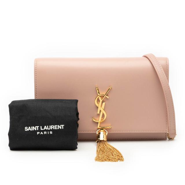 サンローラン YSLロゴ チェーン ウォレット ショルダーバッグ ピンク レザー レディース SAINT LAURENT 【中古】_6