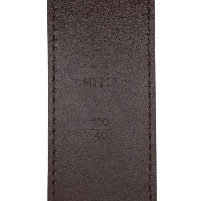 ルイ ヴィトン ダミエ サンチュール イニシャル ベルト サイズ：100/40 M9807 ブラウン ベージュ PVC レザー LOUIS VUITTON 【中古】