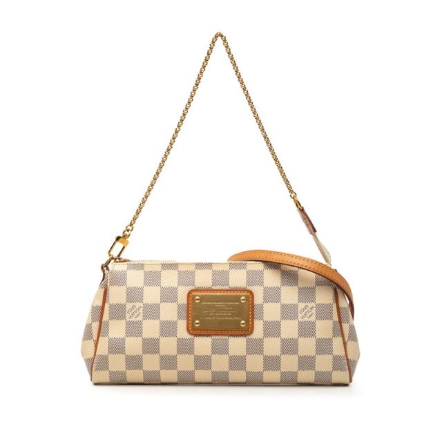 ルイ ヴィトン ダミエ アズール エヴァ チェーン ショルダーバッグ ハンドバッグ 2WAY N55214 ホワイト PVC LOUIS VUITTON 【中古】