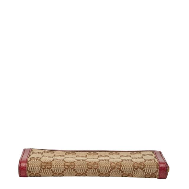 グッチ GGキャンバス バンブー 長財布 306616 ブラウン レッド キャンバス レザー レディース GUCCI 【中古】_2