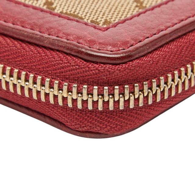 グッチ GGキャンバス バンブー 長財布 306616 ブラウン レッド キャンバス レザー レディース GUCCI 【中古】_6