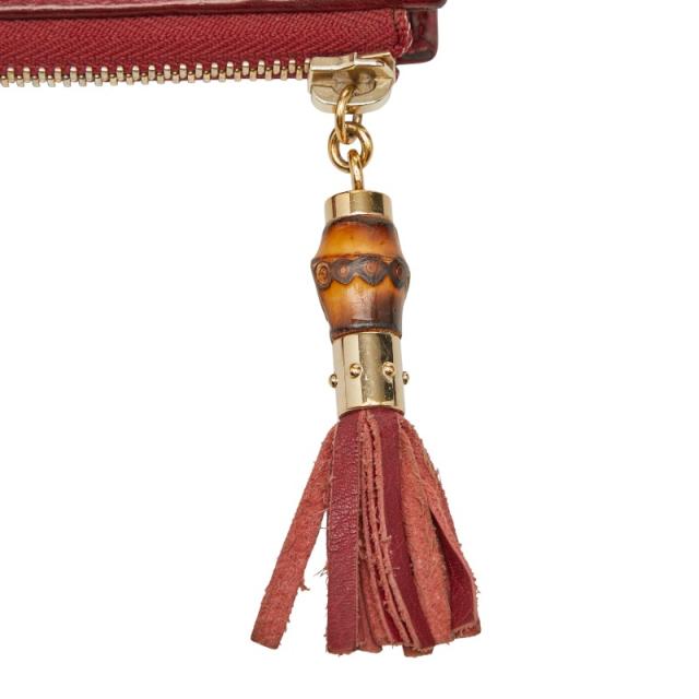 グッチ GGキャンバス バンブー 長財布 306616 ブラウン レッド キャンバス レザー レディース GUCCI 【中古】_7