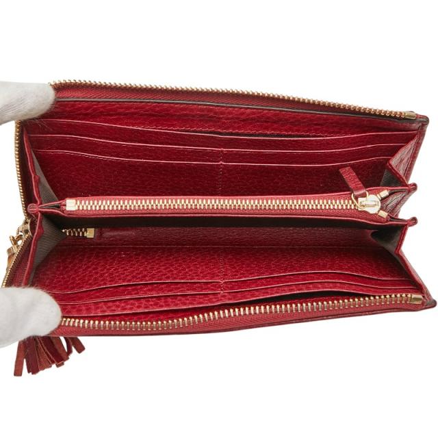 グッチ GGキャンバス バンブー 長財布 306616 ブラウン レッド キャンバス レザー レディース GUCCI 【中古】_8