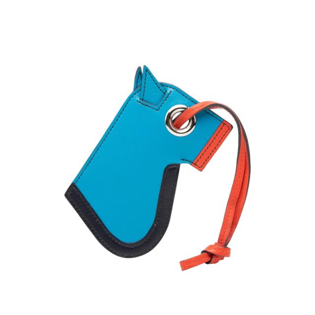エルメス カマイユ バッグチャーム キーホルダー ブルーザンジバル オレンジポピー タデラクト レディース HERMES 【中古】