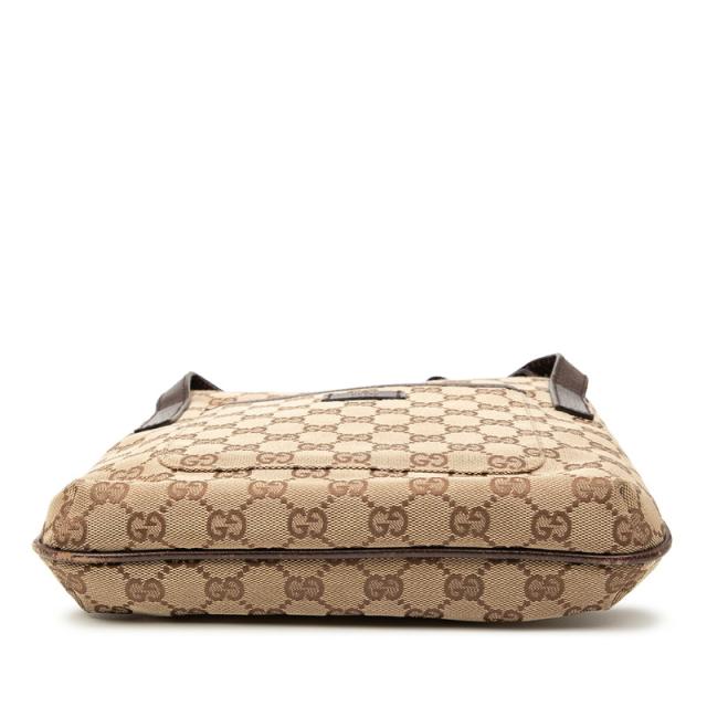 GUCCI GGキャンバス ショルダーバッグ メッセンジャー ブラウン　三日月 GUCCI GGキャンバス ショルダーバッグ メッセンジャー ブラウン 三日月