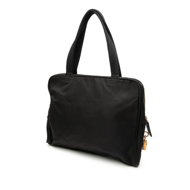 プラダ 三角ロゴプレート トートバッグ ショルダーバッグ ブラック ナイロン レディース PRADA 【中古】_1
