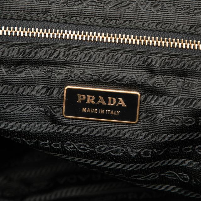 プラダ 三角ロゴプレート トートバッグ ショルダーバッグ ブラック ナイロン レディース PRADA 【中古】_4