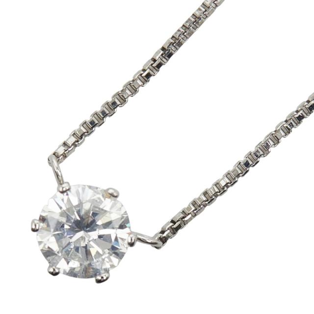 Pt850 プラチナ Pt プラチナ ダイヤ0.50ct プチネックレス ネックレス レディース 中古