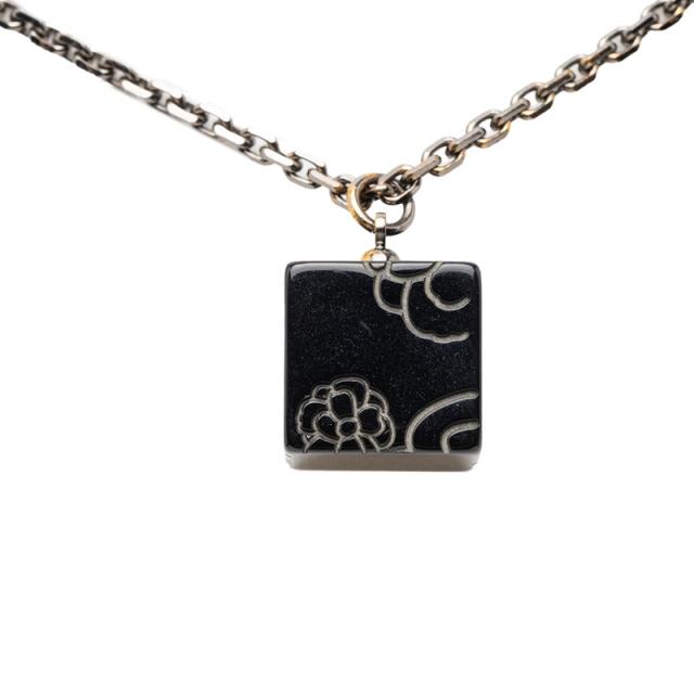 シャネル ココマーク カメリア キューブ ネックレス ブラック プラスチック メタル レディース CHANEL 【中古】