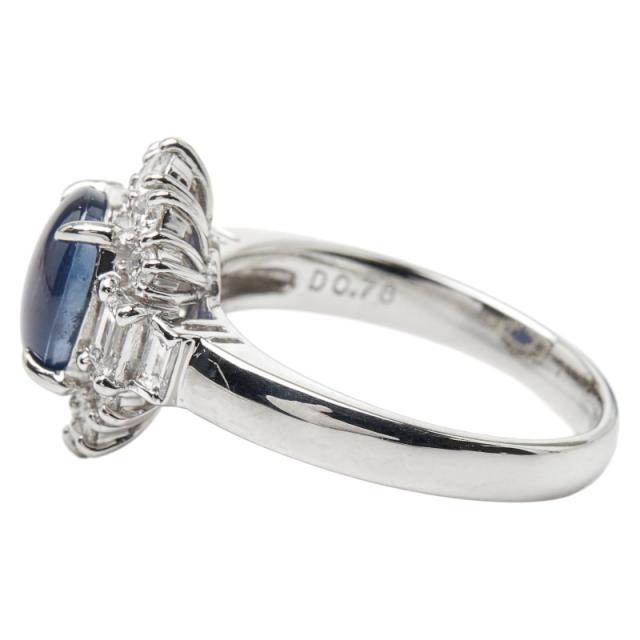 Pt900 プラチナ スターサファイア3.774ct ダイヤ0.78ct リング 指輪 レディース 15号 中古_2