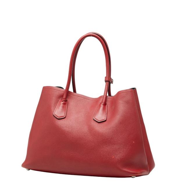 PRADA】ハンドバッグ 三角ロゴプレート レザー ライトブラウン 肩かけ 