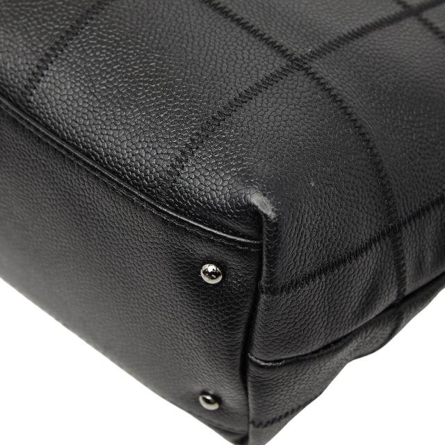 シャネル チョコバー ロゴ トートバッグ ハンドバッグ ブラック キャビアスキン レディース CHANEL 【中古】_5
