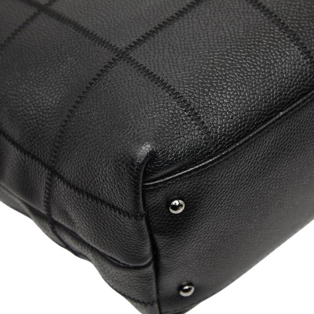 シャネル チョコバー ロゴ トートバッグ ハンドバッグ ブラック キャビアスキン レディース CHANEL 【中古】_6