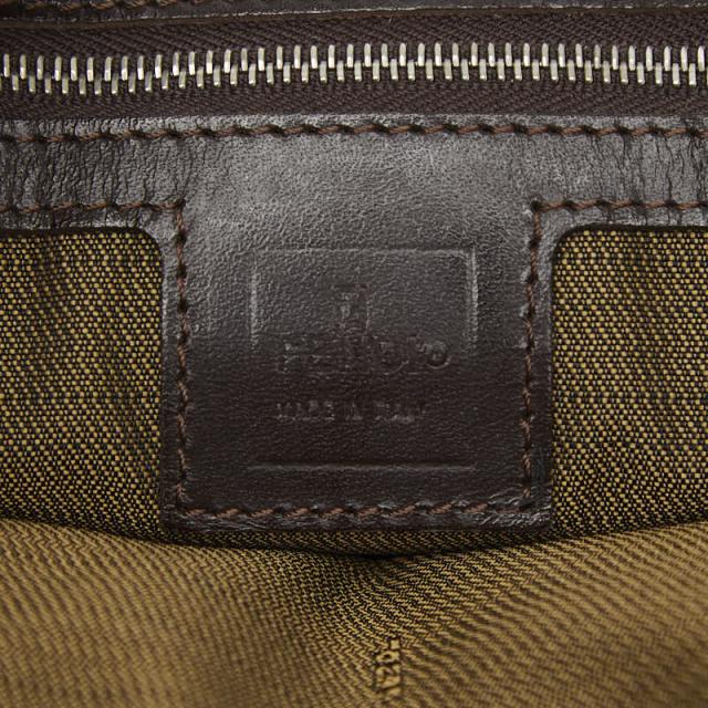 フェンディ ズッカ トートバッグ ショルダーバッグ 肩掛け 0915808 ブラウン キャンバス レザー レディース FENDI 【中古】_8