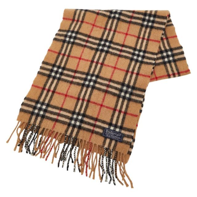 バーバリー ノバチェック マフラー ベージュ マルチカラー ウール レディース BURBERRY 【中古】