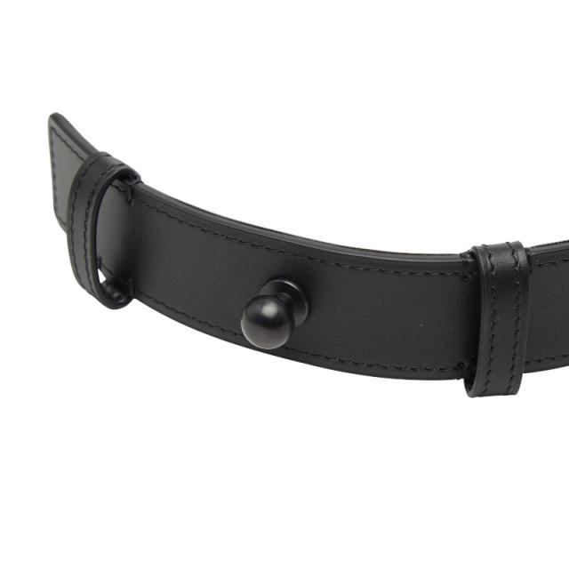 LOEWE ブラックレザーベルト 30-75 ロエベ ベルト 75・30 ブラック レザー レディース LOEWE 【中古