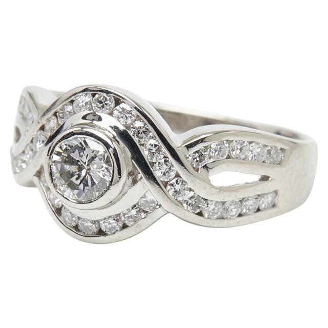 Pt900 プラチナ ダイヤ0.31ct ダイヤ0.38ct リング 指輪 レディース 9号 中古