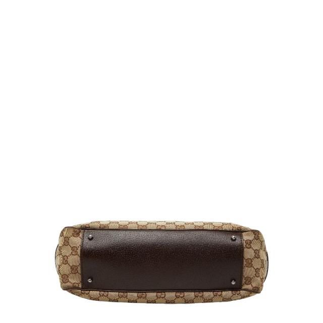 グッチ GGキャンバス ハンドバッグ トートバッグ 113011 ブラウン ベージュ キャンバス レザー レディース GUCCI 【中古】_2