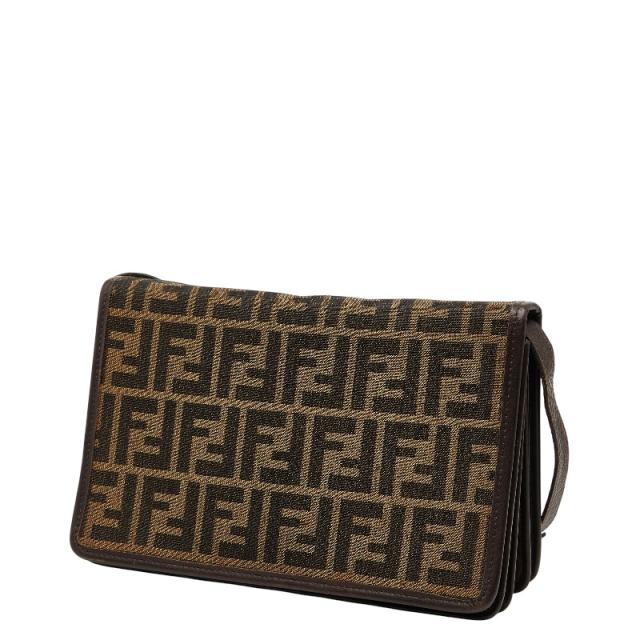 フェンディ ズッカ ショルダーバッグ ブラウン キャンバス レザー レディース FENDI 【中古】_1