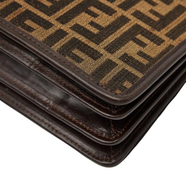 フェンディ ズッカ ショルダーバッグ ブラウン キャンバス レザー レディース FENDI 【中古】_3