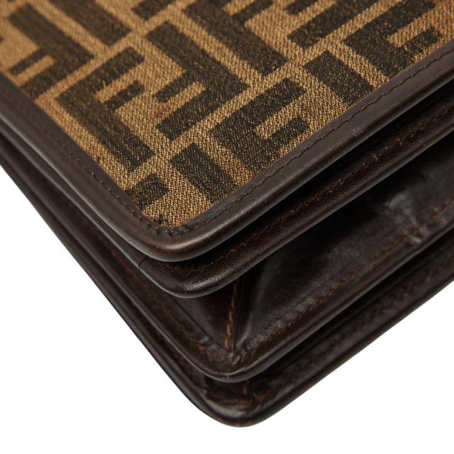 フェンディ ズッカ ショルダーバッグ ブラウン キャンバス レザー レディース FENDI 【中古】_4