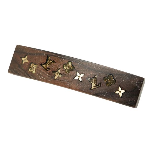 ルイ ヴィトン モノグラム シルヴァニア バレッタ ヘアクリップ M65181 ブラウン ゴールド ウッド レディース LOUIS VUITTON 【中古】