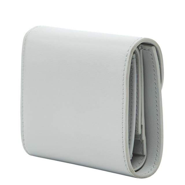 セリーヌ トリオンフ スモールフラップウォレット 三つ折り財布 グレー レザー レディース CELINE 【中古】_1