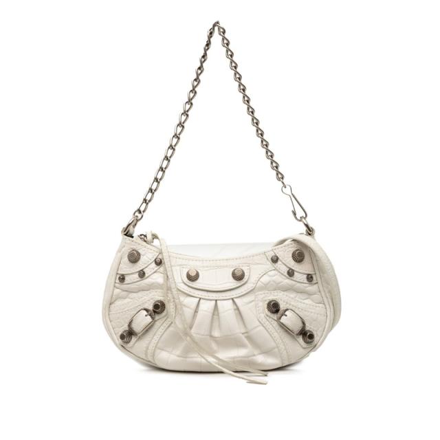 バレンシアガ ル カゴール ミニ XS ハンドバッグ チェーンショルダーバッグ 2WAY 695814 ホワイト レザー BALENCIAGA 【中古】