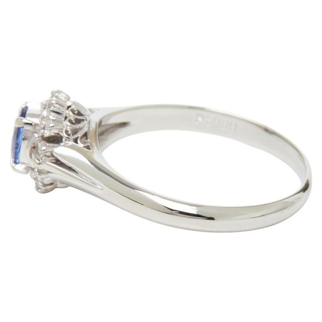 Pt900 プラチナ サファイア0.59ct ダイヤ0.19ct リング 指輪 レディース 17号 中古_2