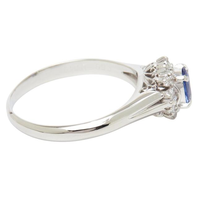 Pt900 プラチナ サファイア0.59ct ダイヤ0.19ct リング 指輪 レディース 17号 中古_3