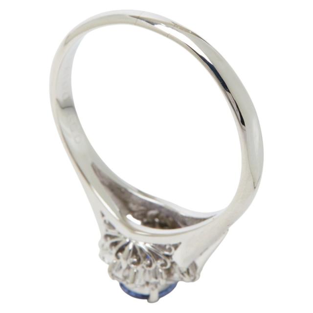 Pt900 プラチナ サファイア0.59ct ダイヤ0.19ct リング 指輪 レディース 17号 中古_4