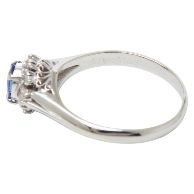 Pt900 プラチナ サファイア0.59ct ダイヤ0.19ct リング 指輪 レディース 17号 中古_5