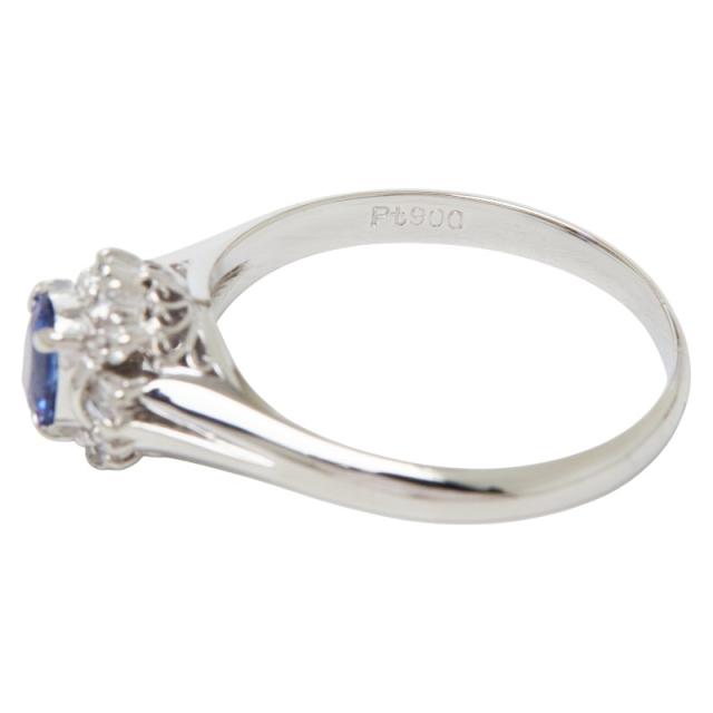 Pt900 プラチナ サファイア0.59ct ダイヤ0.19ct リング 指輪 レディース 17号 中古_6